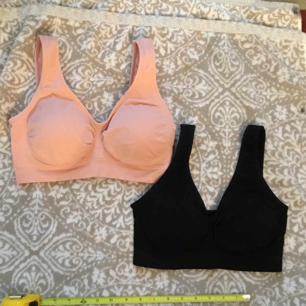 2 ~ Marilyn Monroe Women’s Large Sports Bra No Wire Black & Peach Lightly Padded